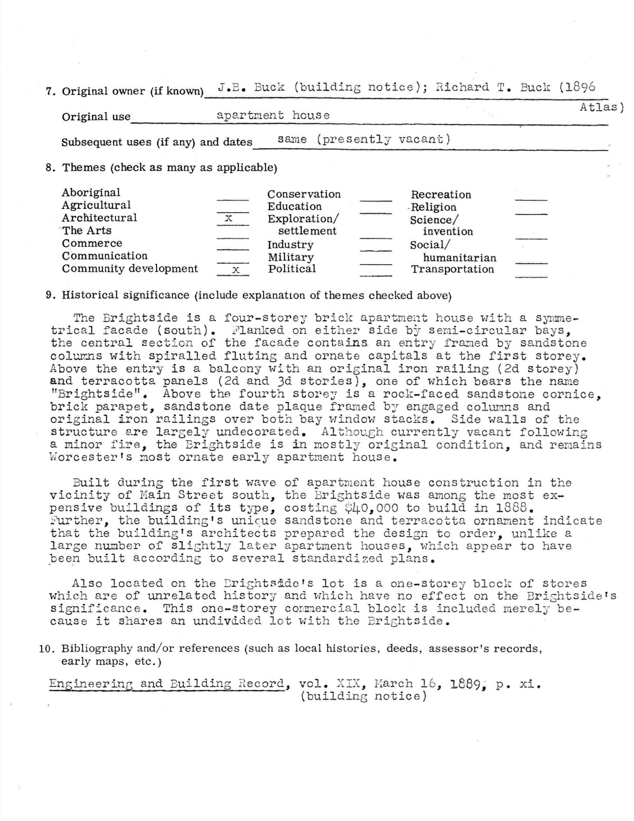 Brightside Apartments, photograph from the federal nomination