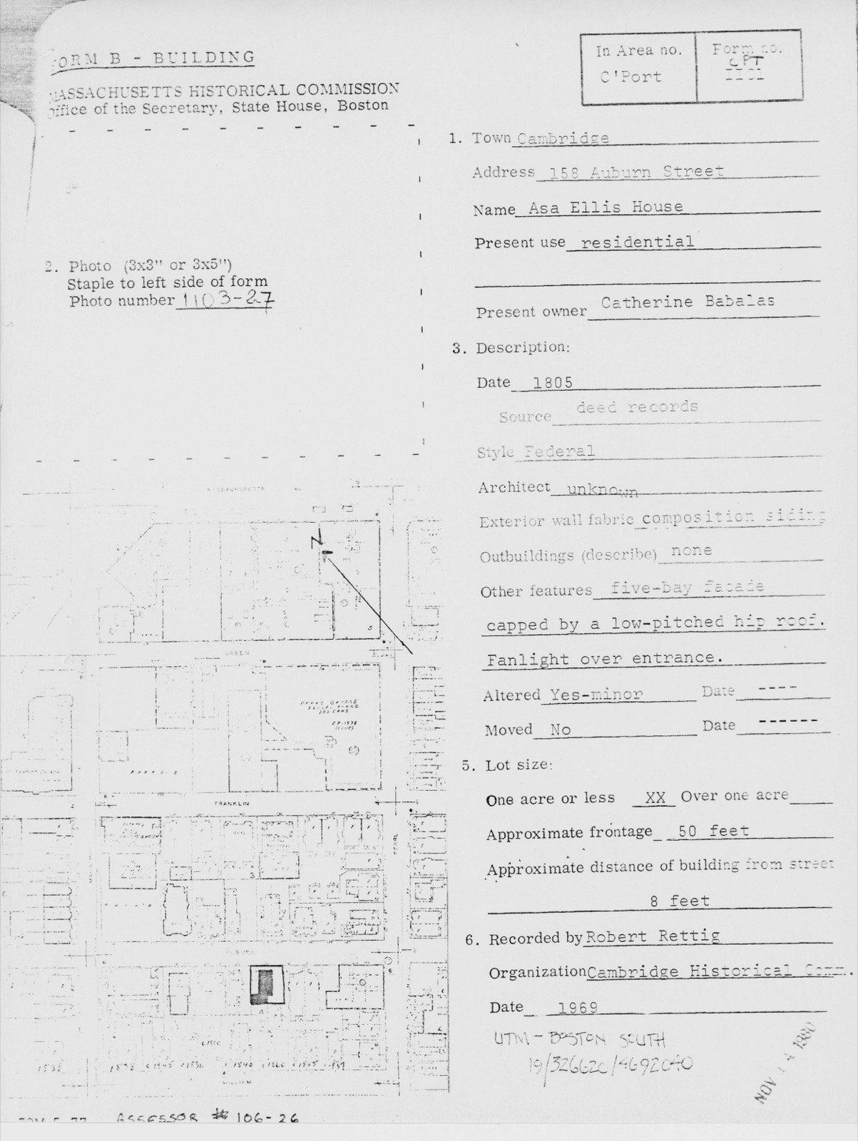 Ellis, Asa, House, photograph from the federal nomination