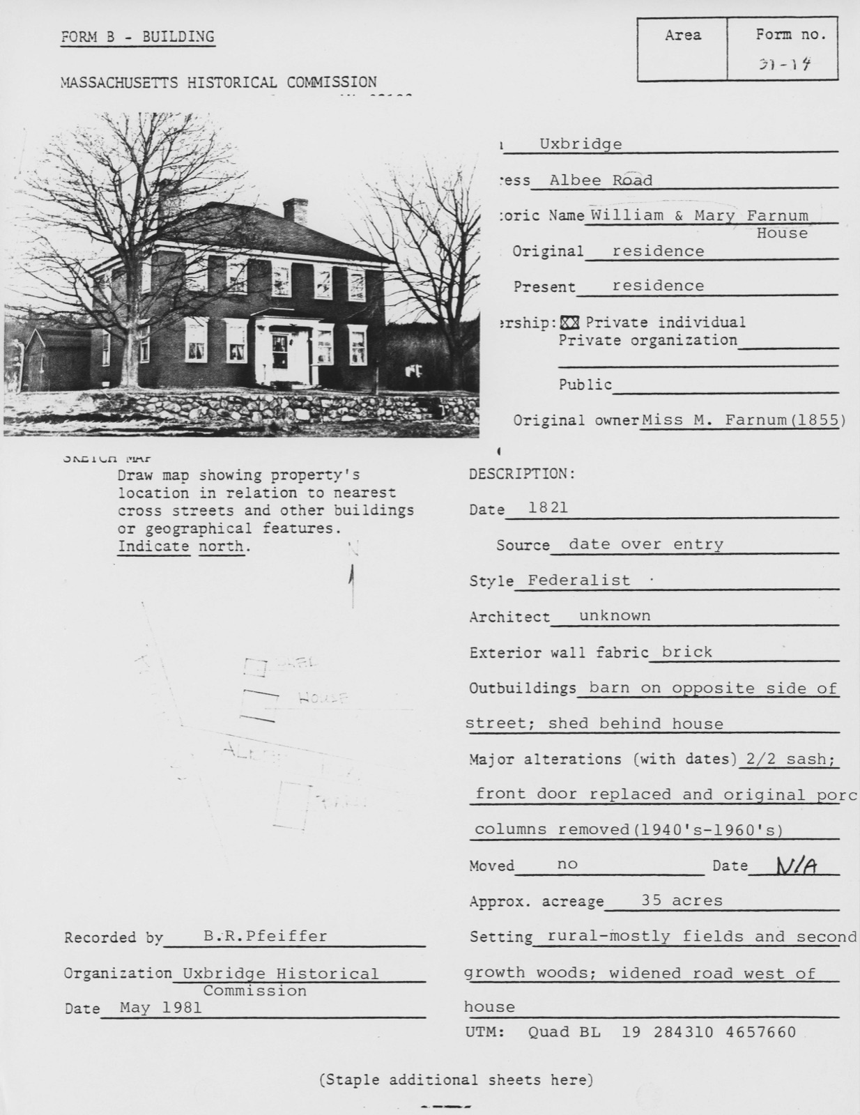 Farnum, William and Mary, House, photograph from the federal nomination