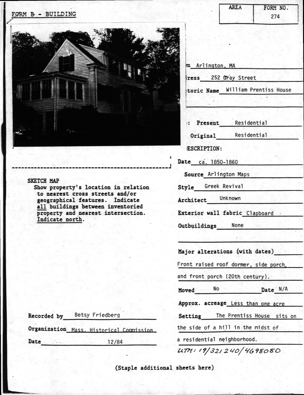 Prentiss, William, House, photograph from the federal nomination