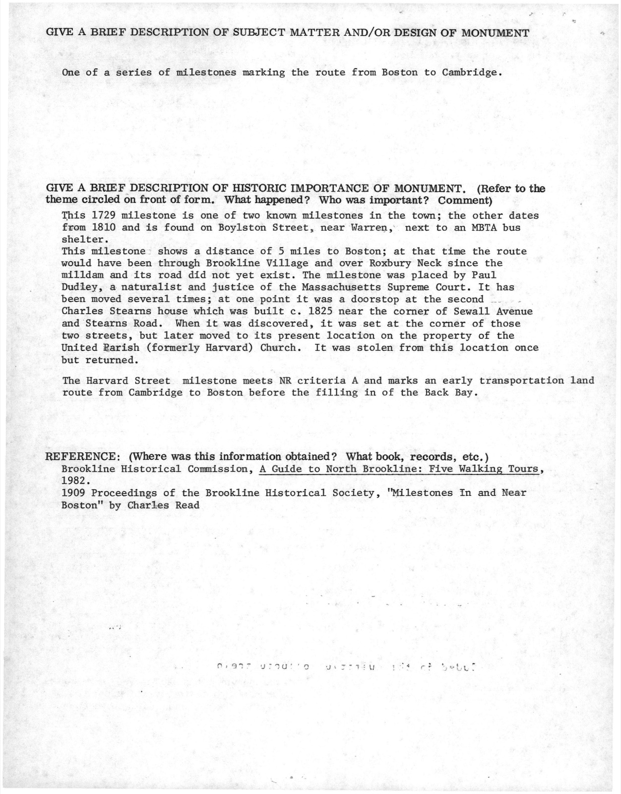 Milestone, photograph from the federal nomination