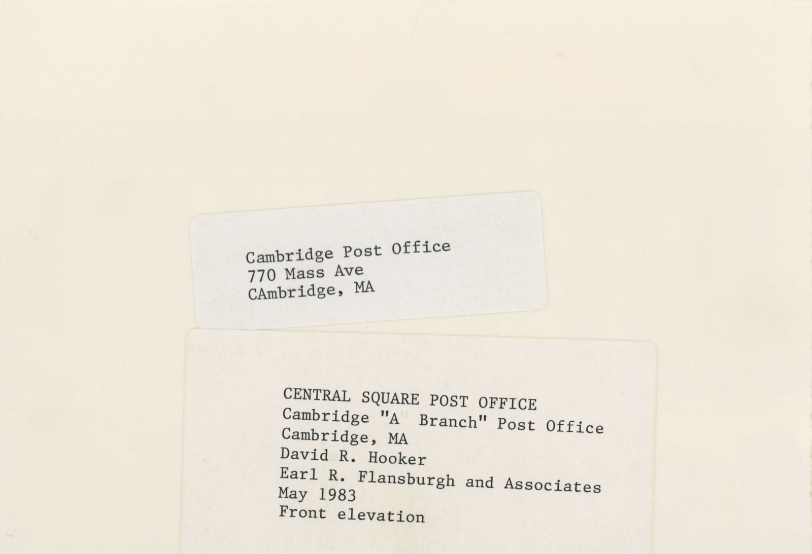 US Post Office--Central Square, photograph from the federal nomination