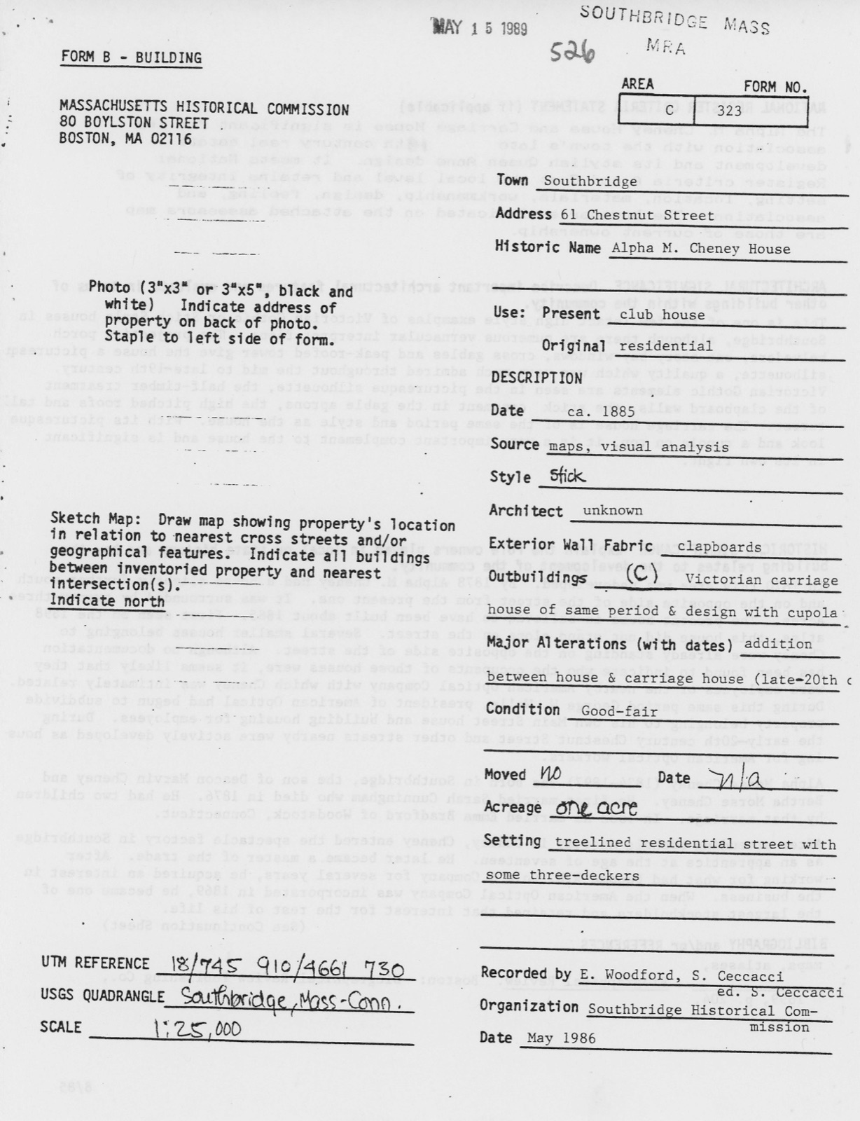 Cheney, Alpha M., House, photograph from the federal nomination