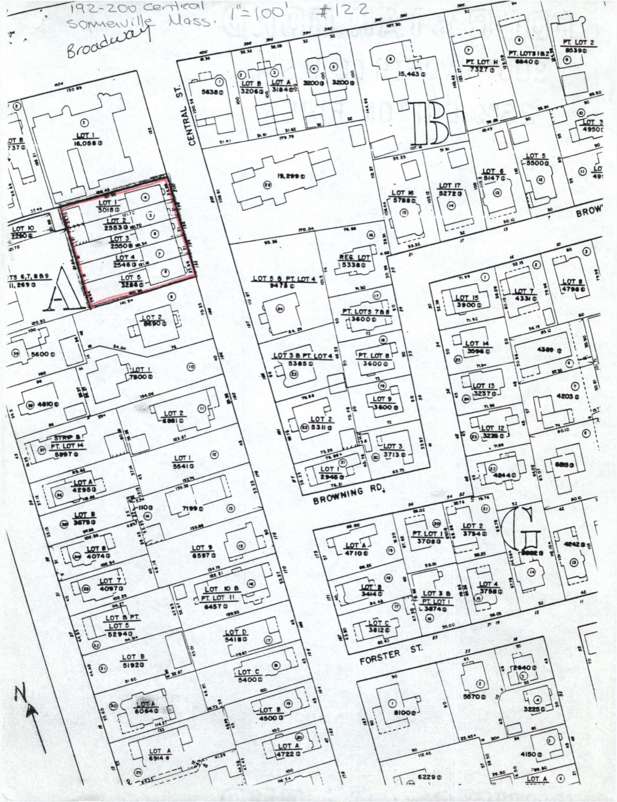 Downer Rowhouses (Central Street), photograph from the federal nomination