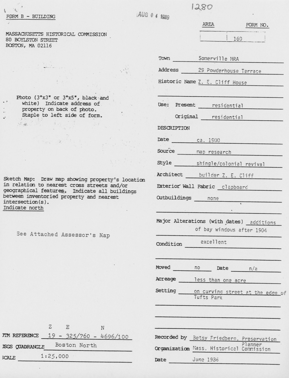 Cliff, Z. E., House, photograph from the federal nomination