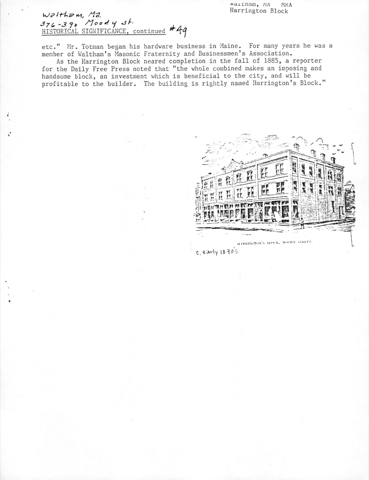 Harrington Block, photograph from the federal nomination
