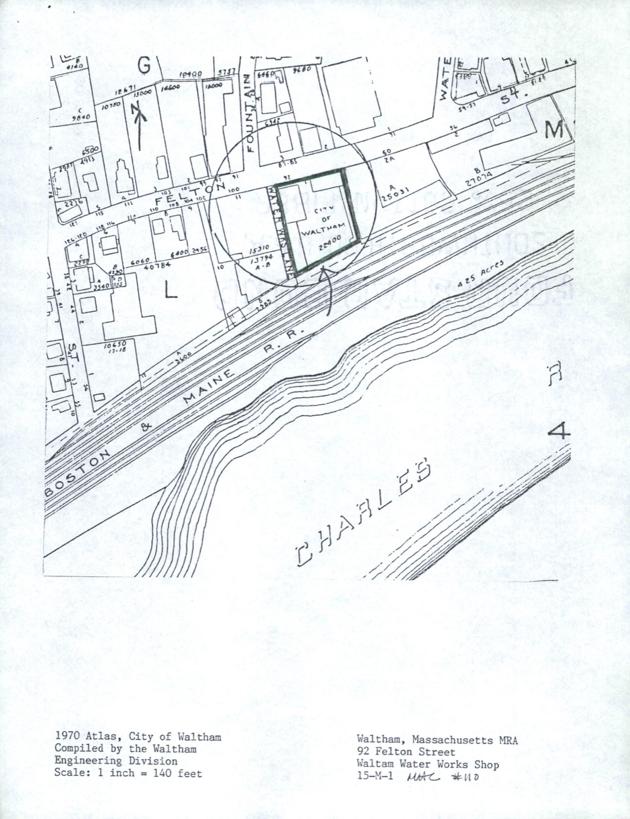 Waltham Water Works Shop, photograph from the federal nomination