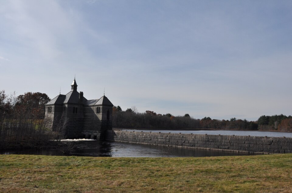 Photograph of Framingham Reservoir No. 1 Dam and Gatehouse