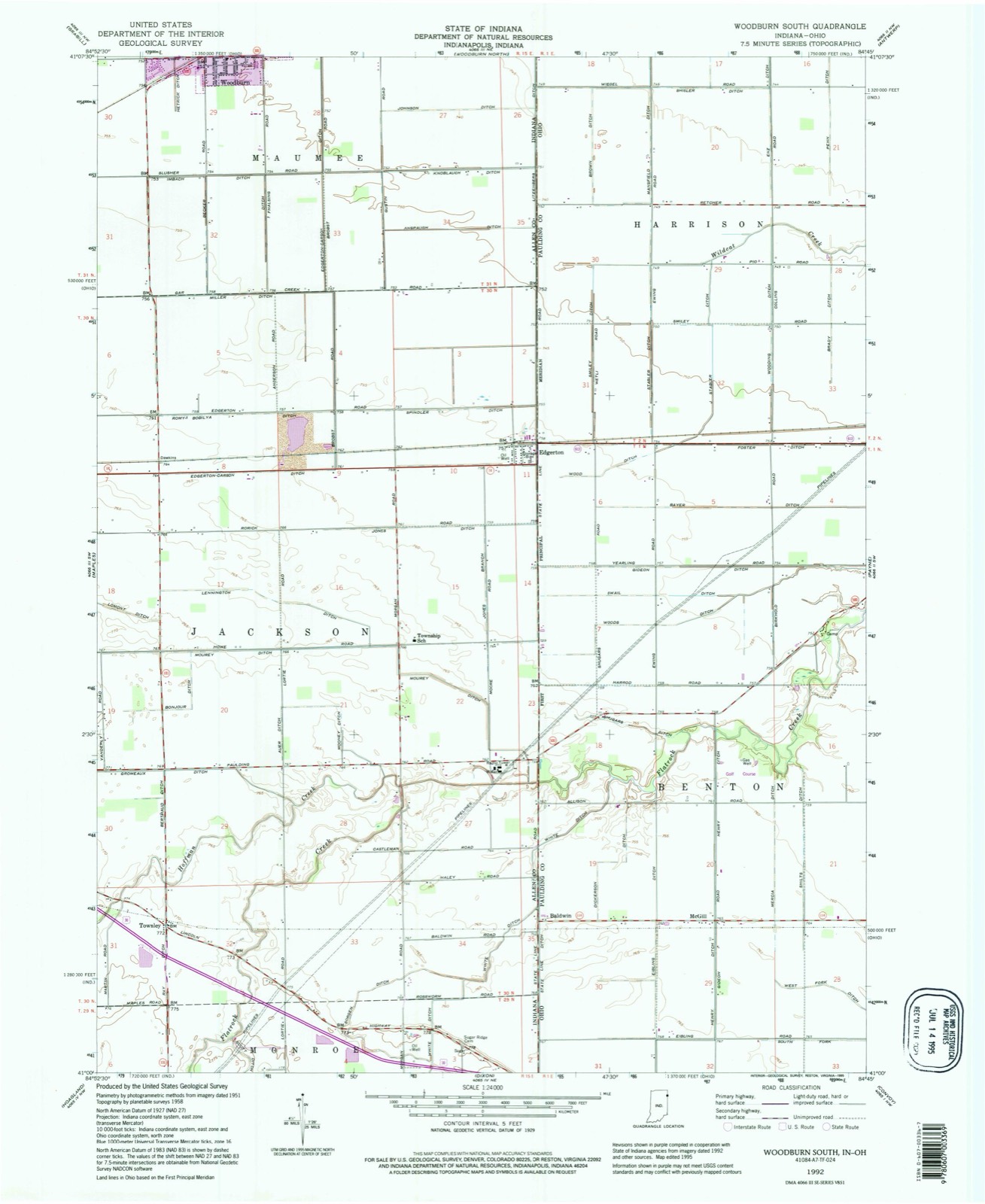 Topographic sheet of McGill, surveyed 1992