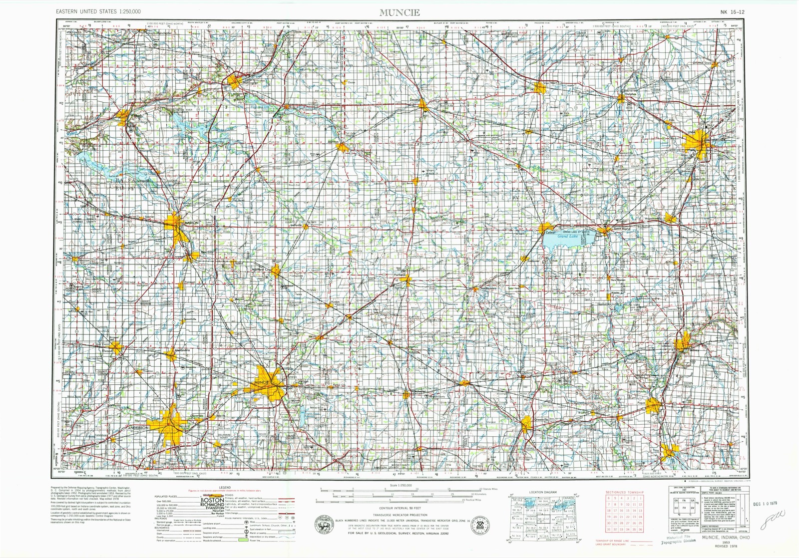 Topographic sheet of Dawn, surveyed 1953