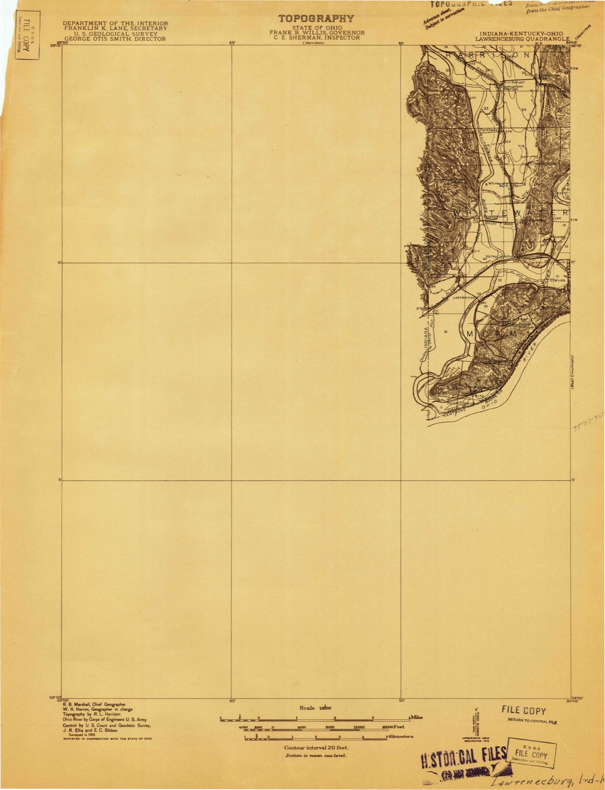 Topographic sheet of Finney, surveyed 1915