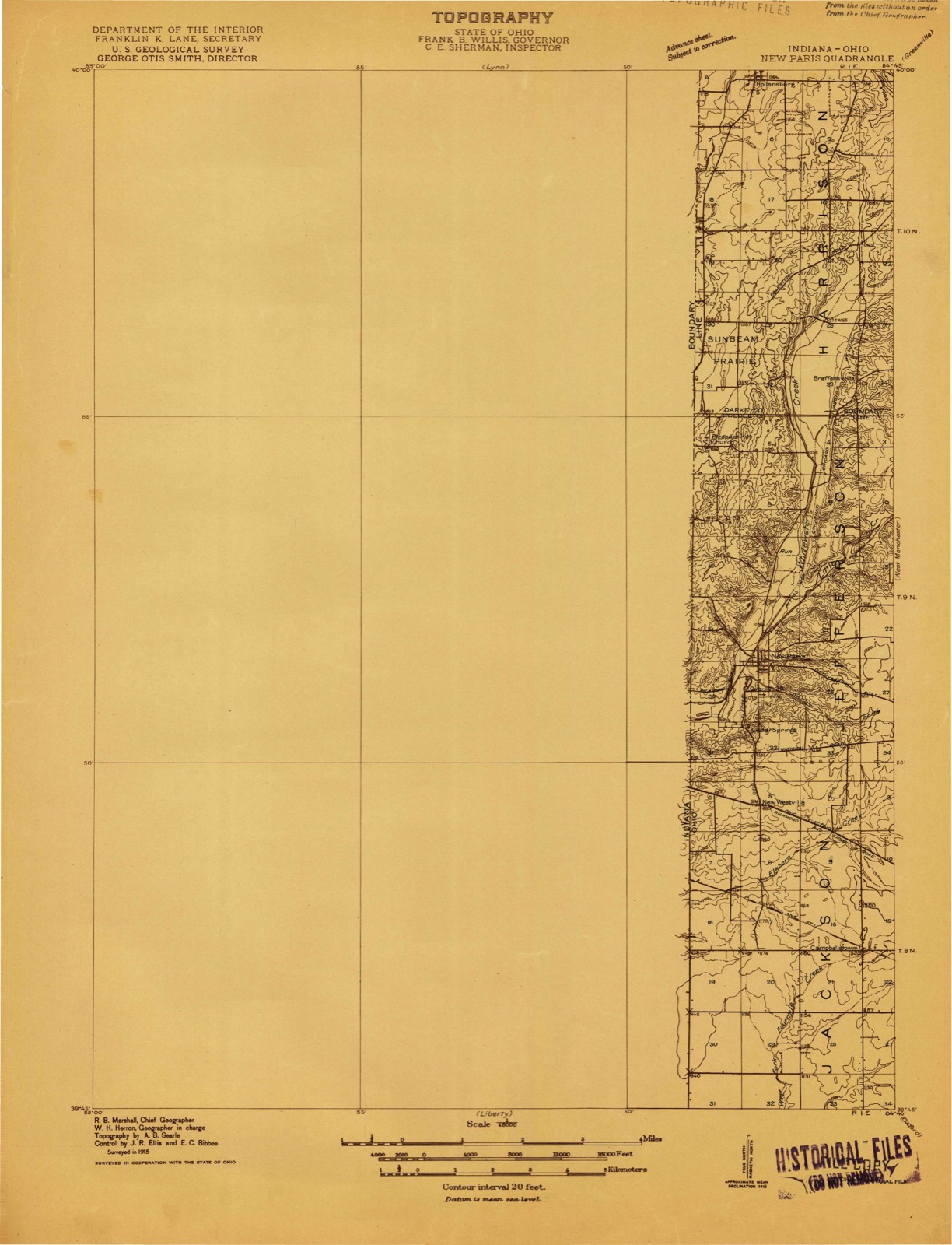 Topographic sheet of New Paris, surveyed 1915