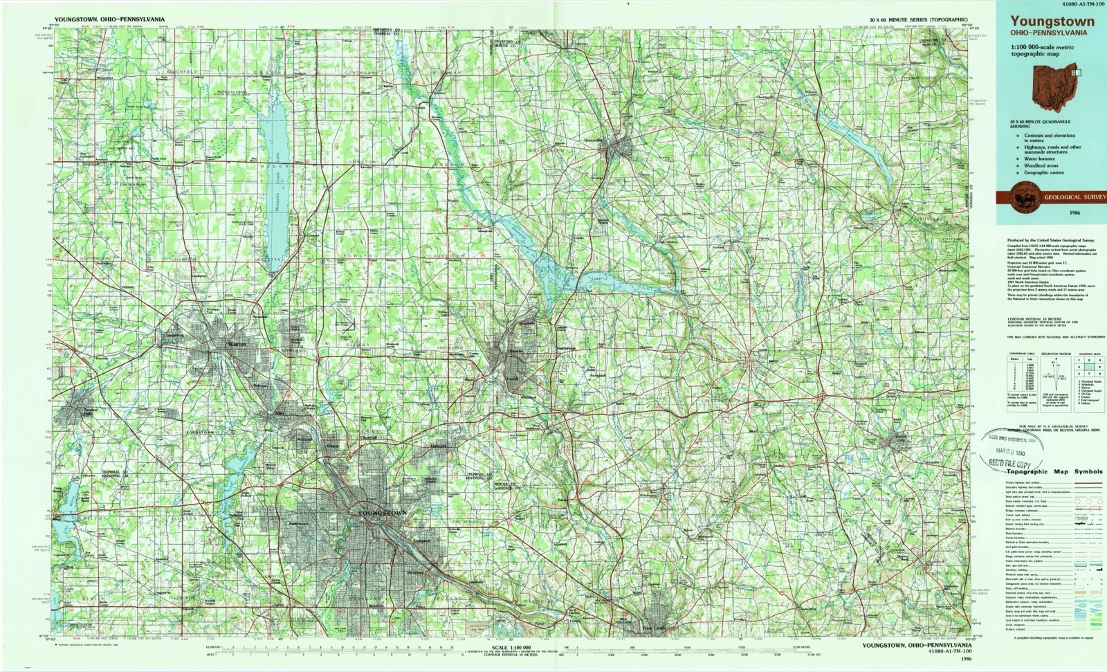 Topographic sheet of Campbell, surveyed 1986