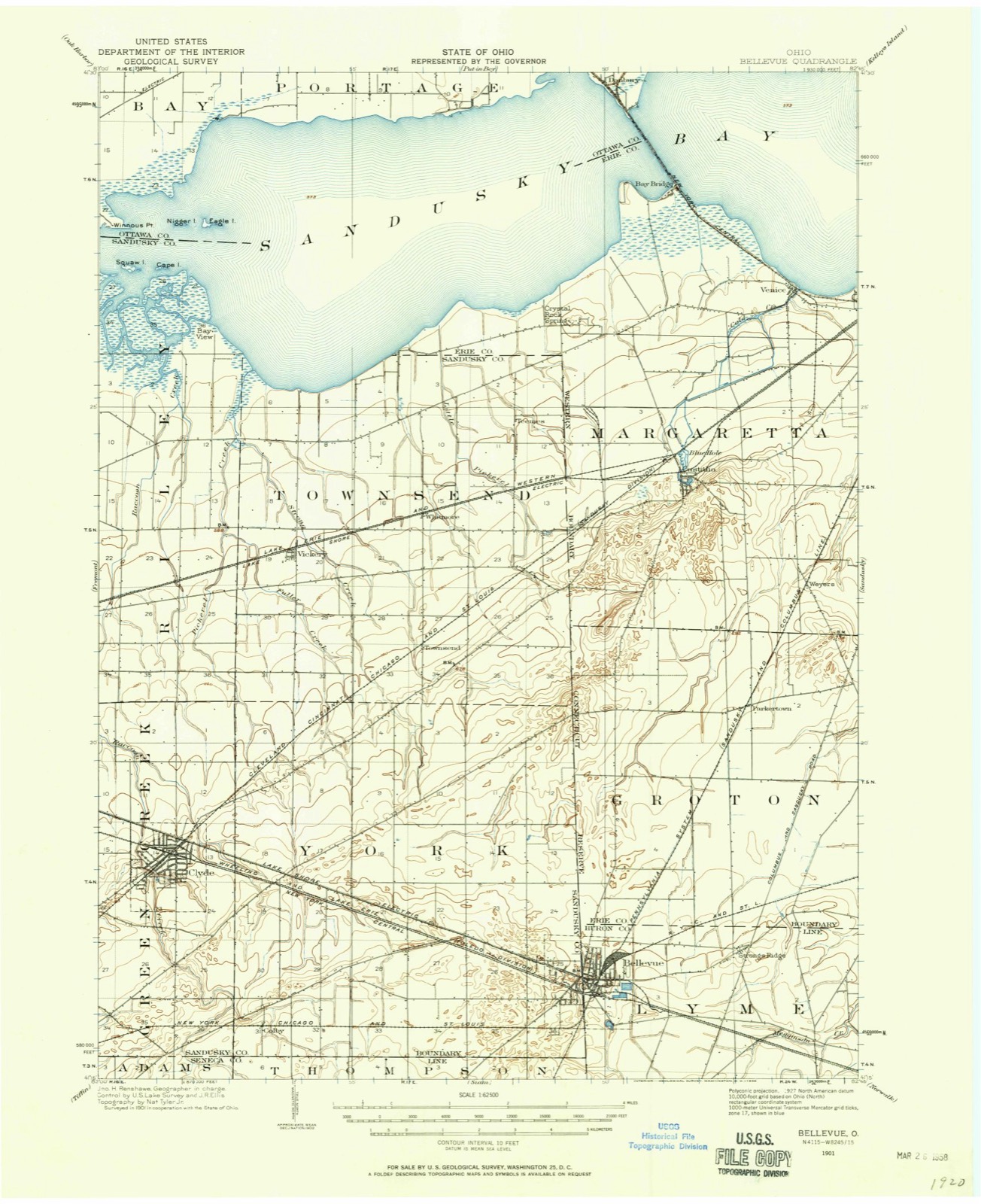 Topographic sheet of Colby, surveyed 1901