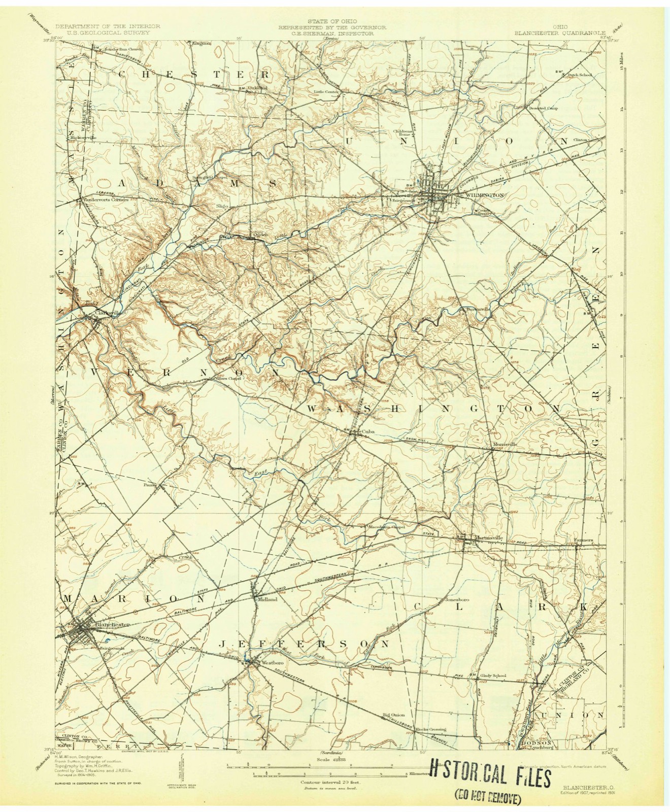 Topographic sheet of Midland, surveyed 1907