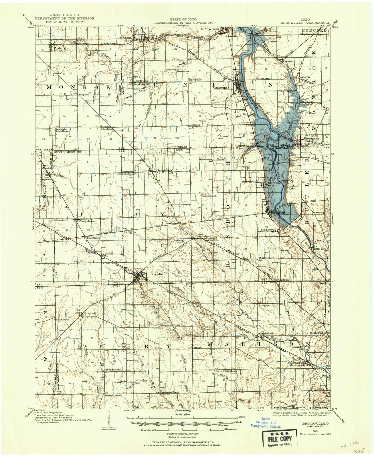 Topographic sheet of Stringtown, surveyed 1905