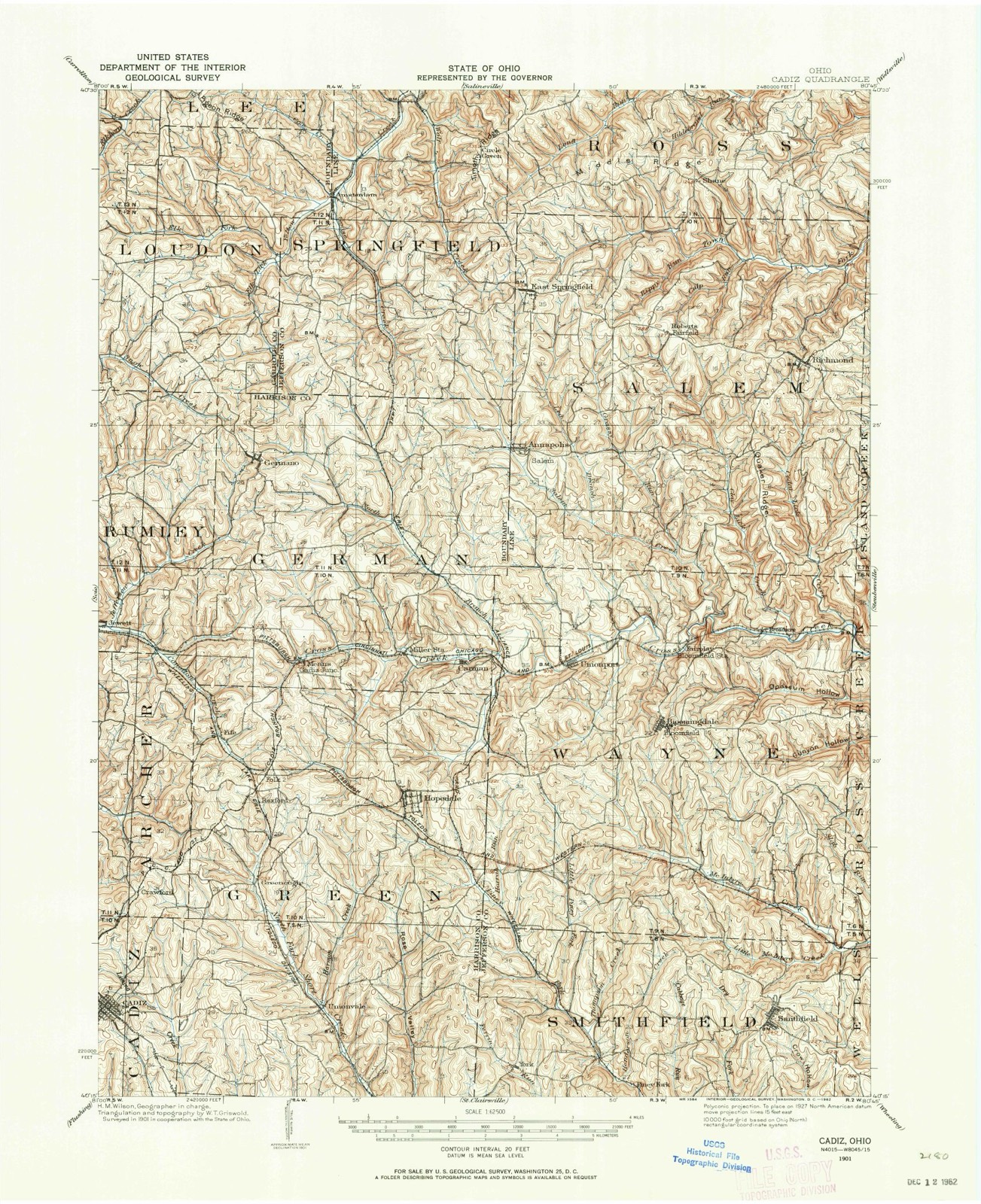 Topographic sheet of Carman, surveyed 1901