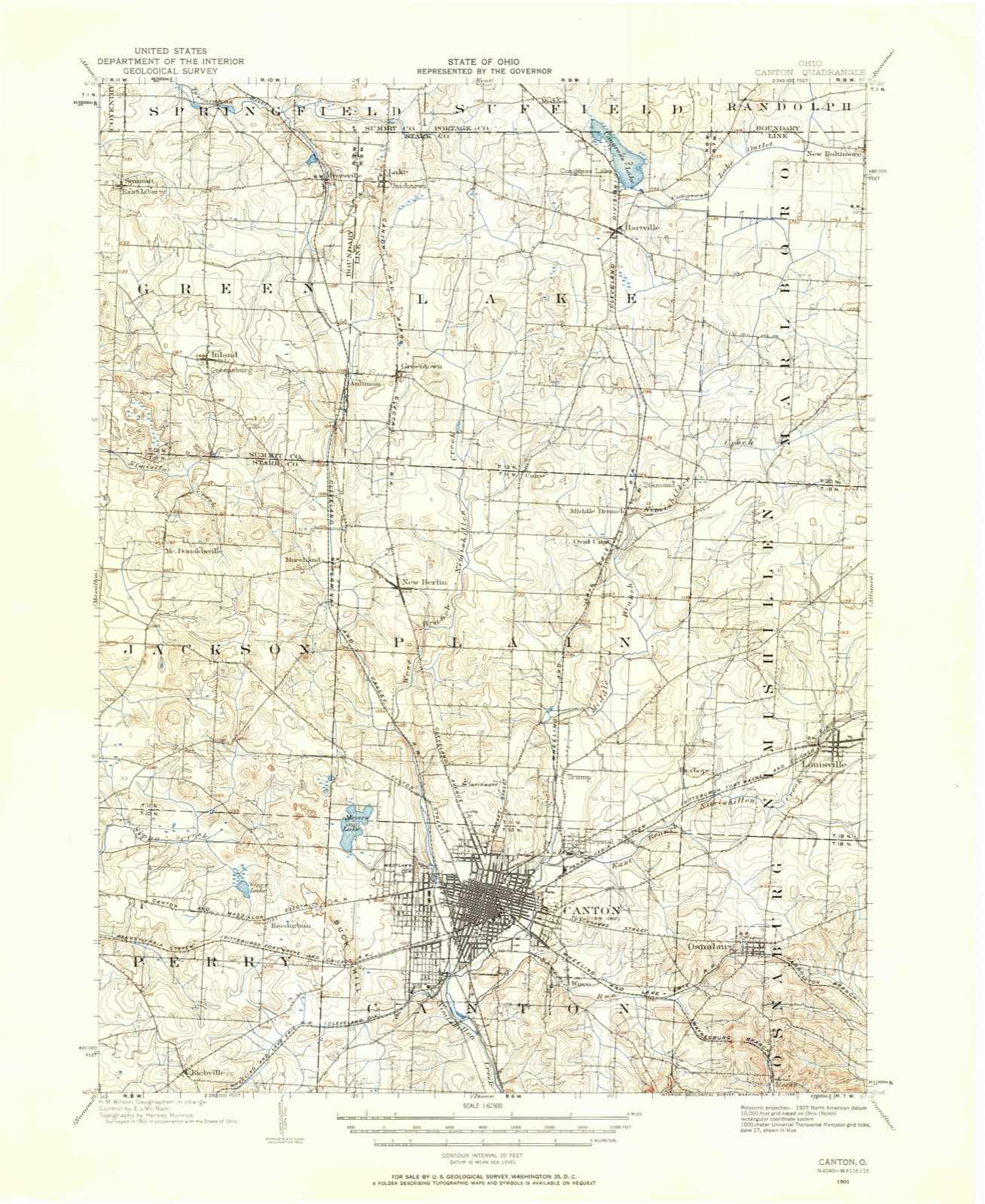 Topographic sheet of Green, surveyed 1901