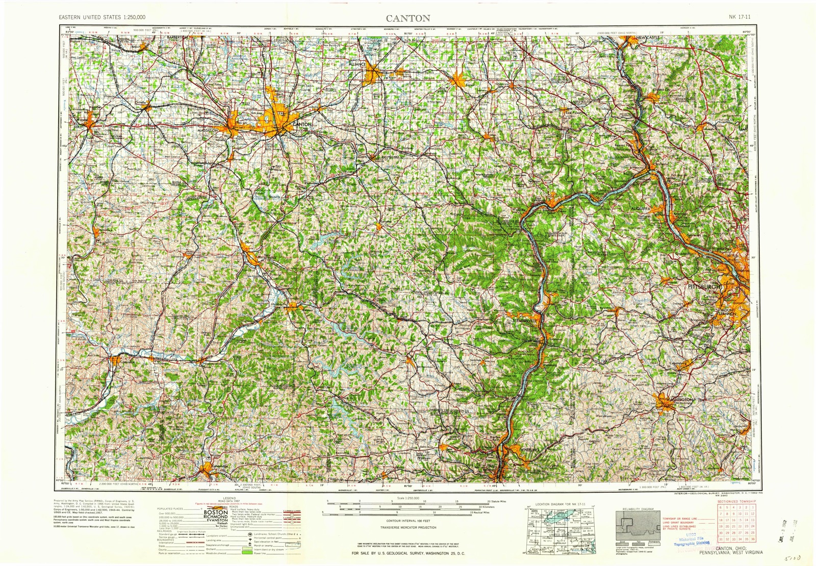 Topographic sheet of Lafferty, surveyed 1962