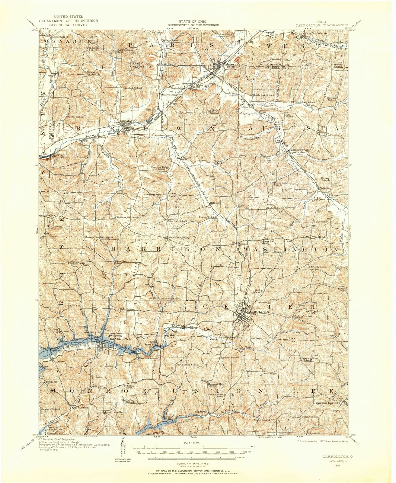 Topographic sheet of Lakeview, surveyed 1910