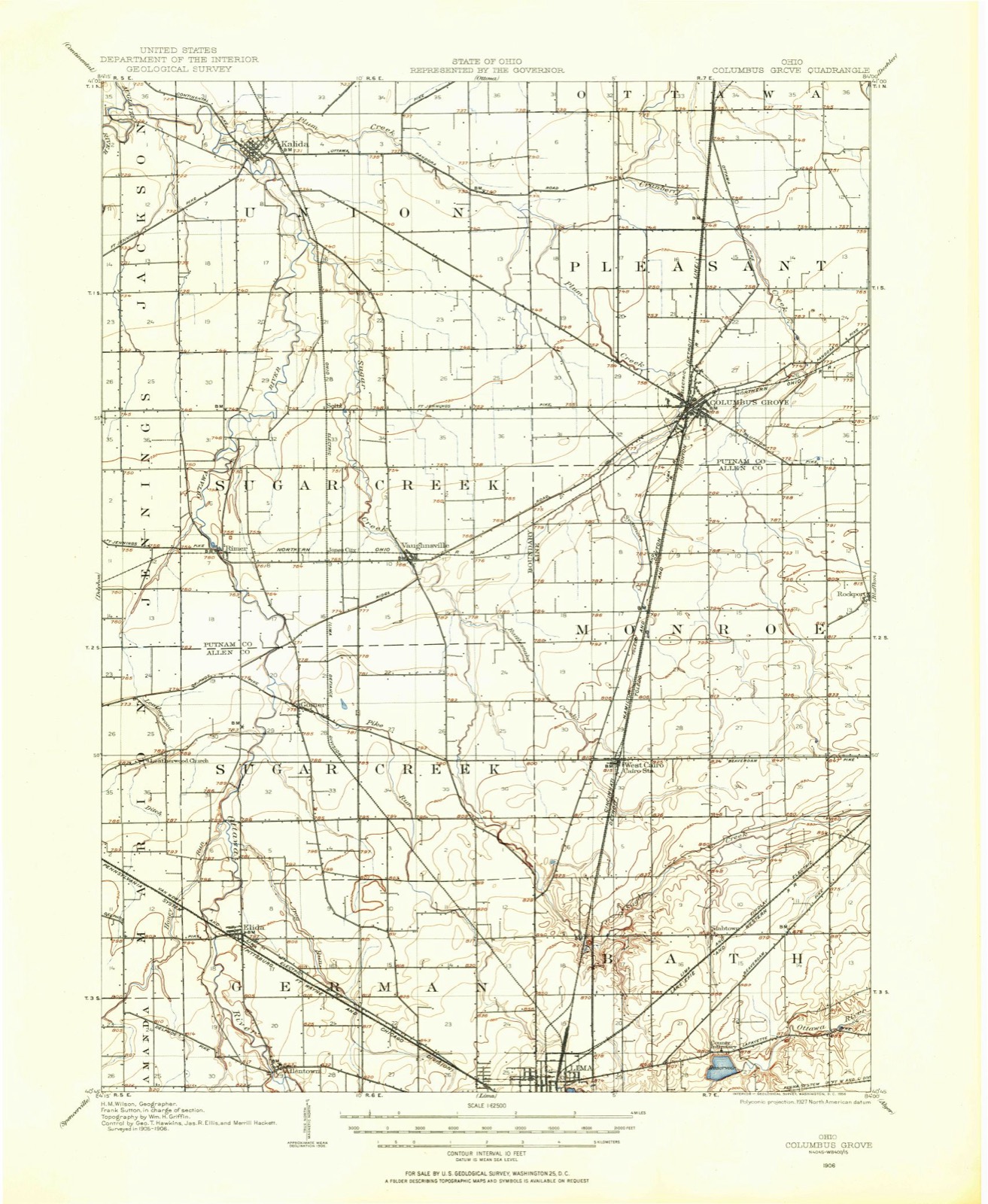 Topographic sheet of West Cairo, surveyed 1906