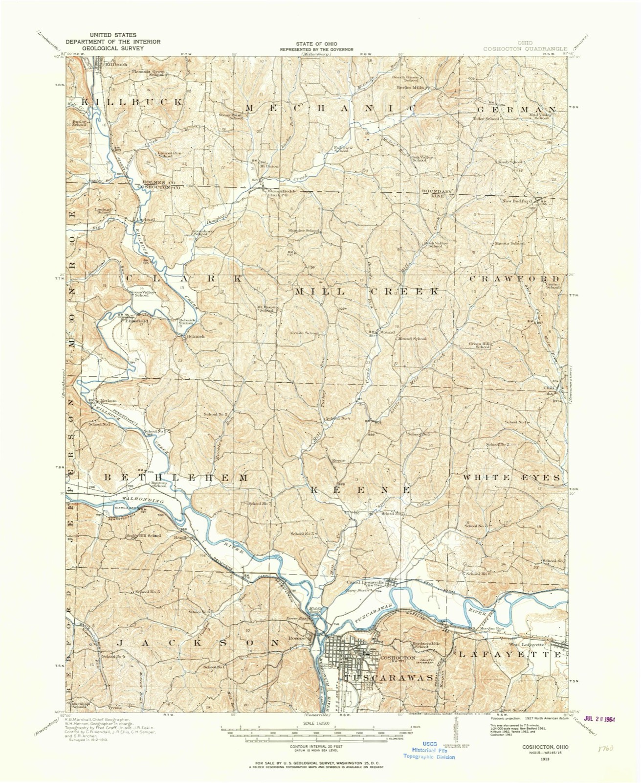 Topographic sheet of Layland, surveyed 1913