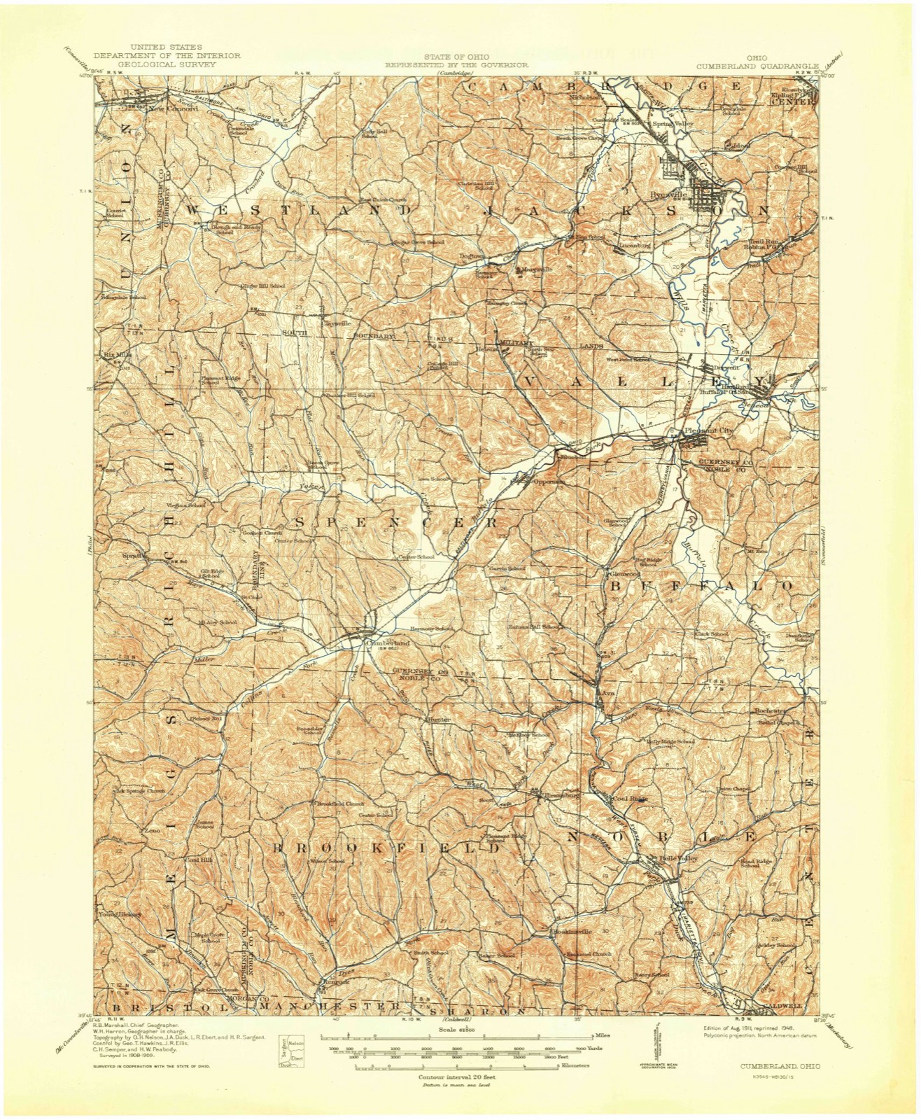 Topographic sheet of Florence, surveyed 1911