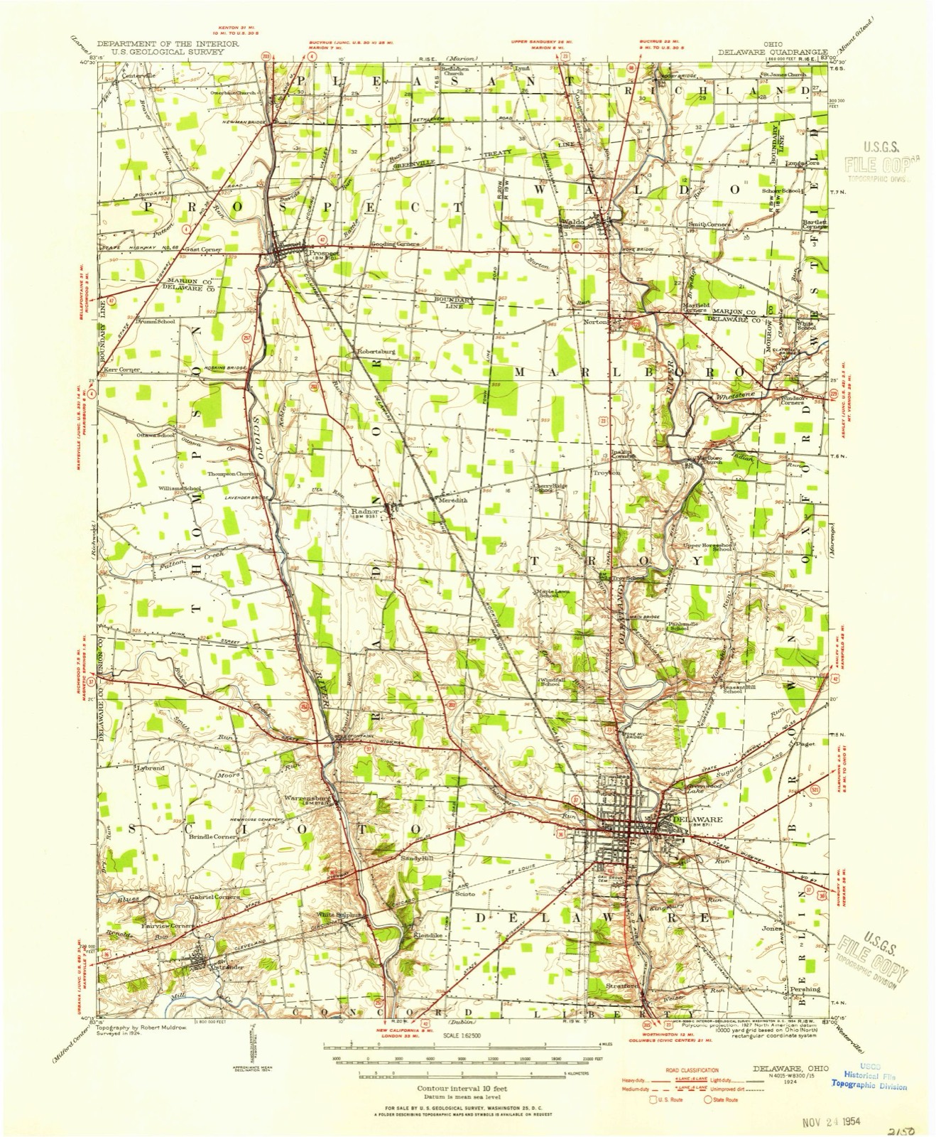Topographic sheet of Millbrook, surveyed 1924