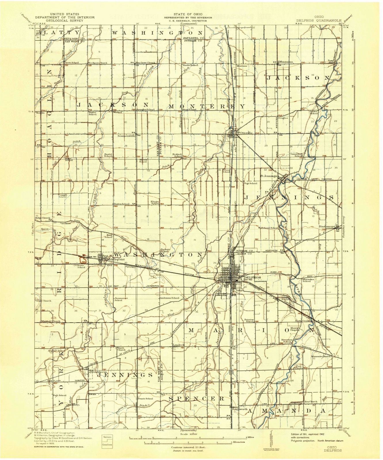 Topographic sheet of Douglas, surveyed 1911