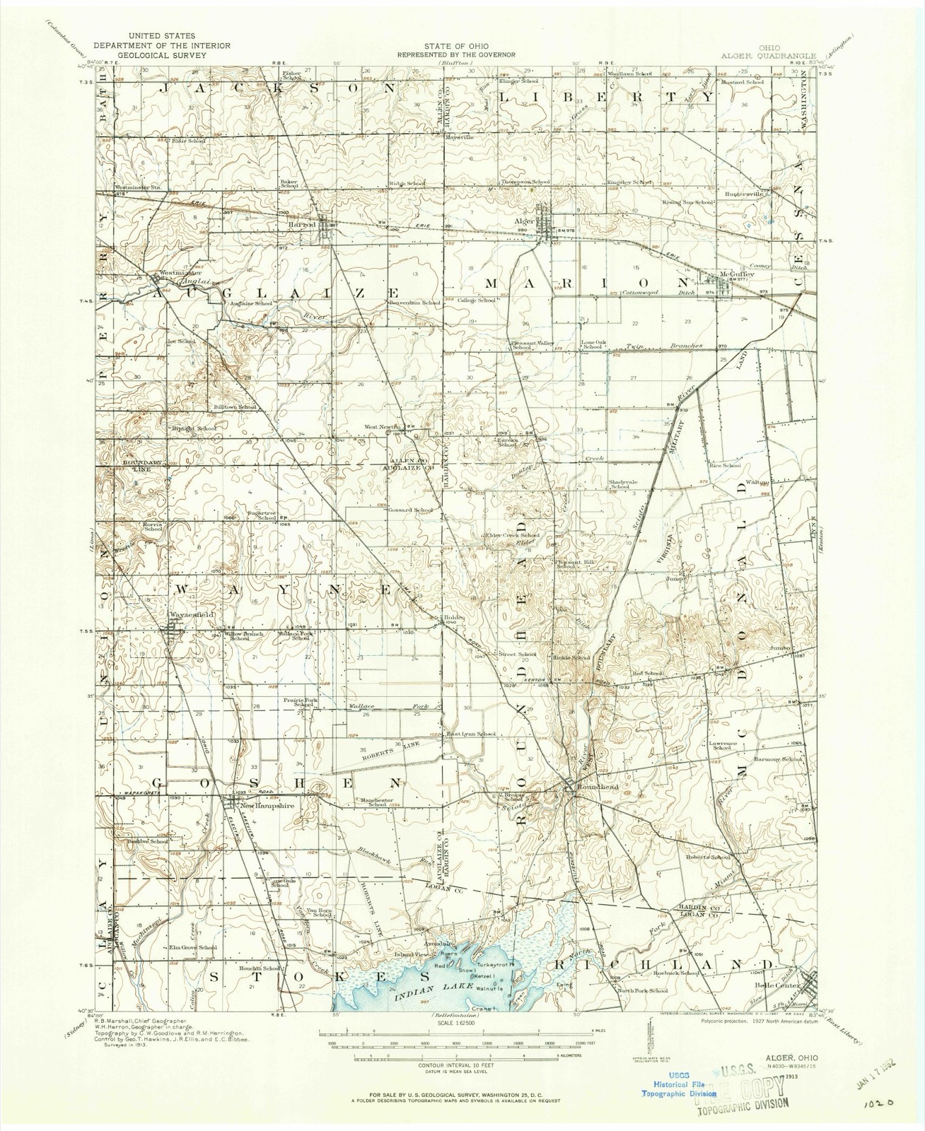 Topographic sheet of Quickstep, surveyed 1913