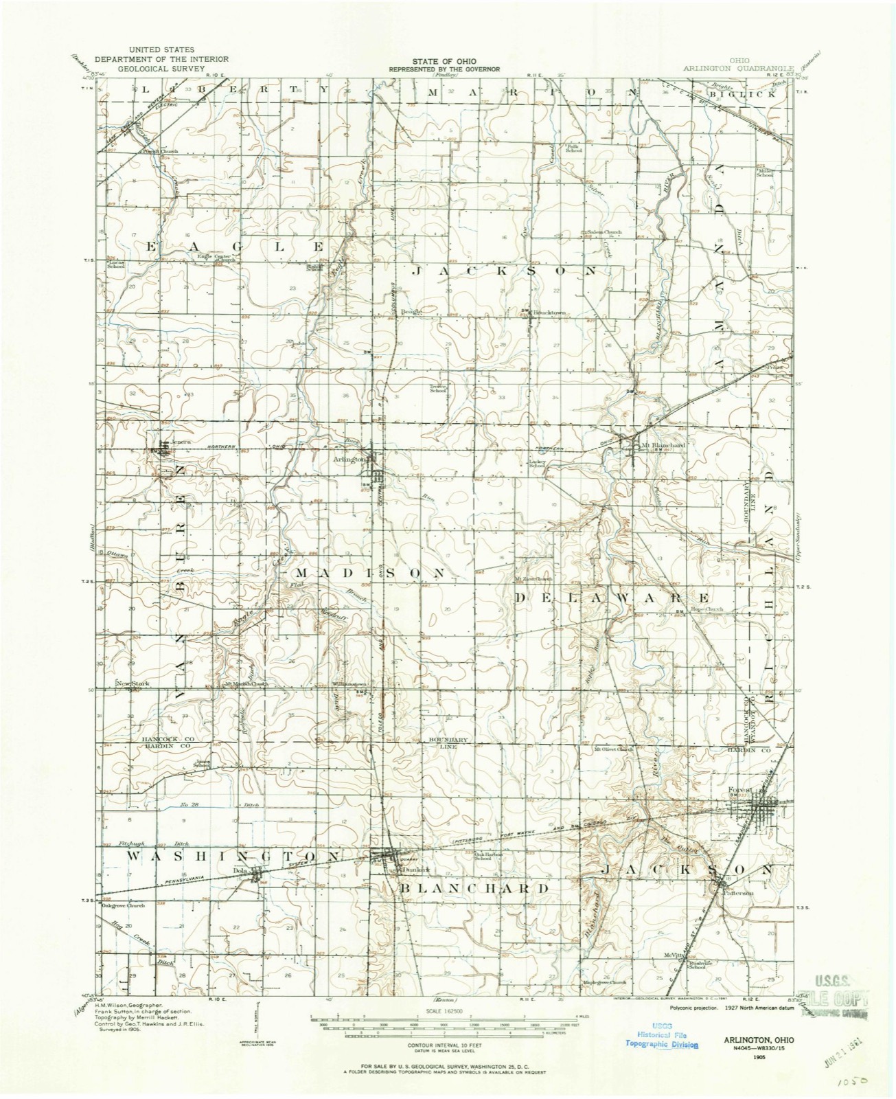 Topographic sheet of Patterson, surveyed 1905
