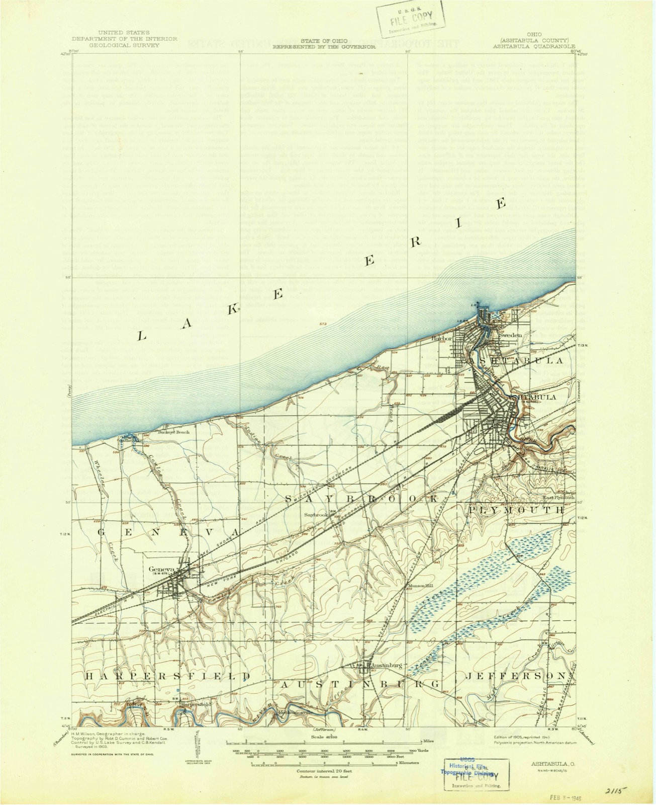 Topographic sheet of Mapleton Beach, surveyed 1905