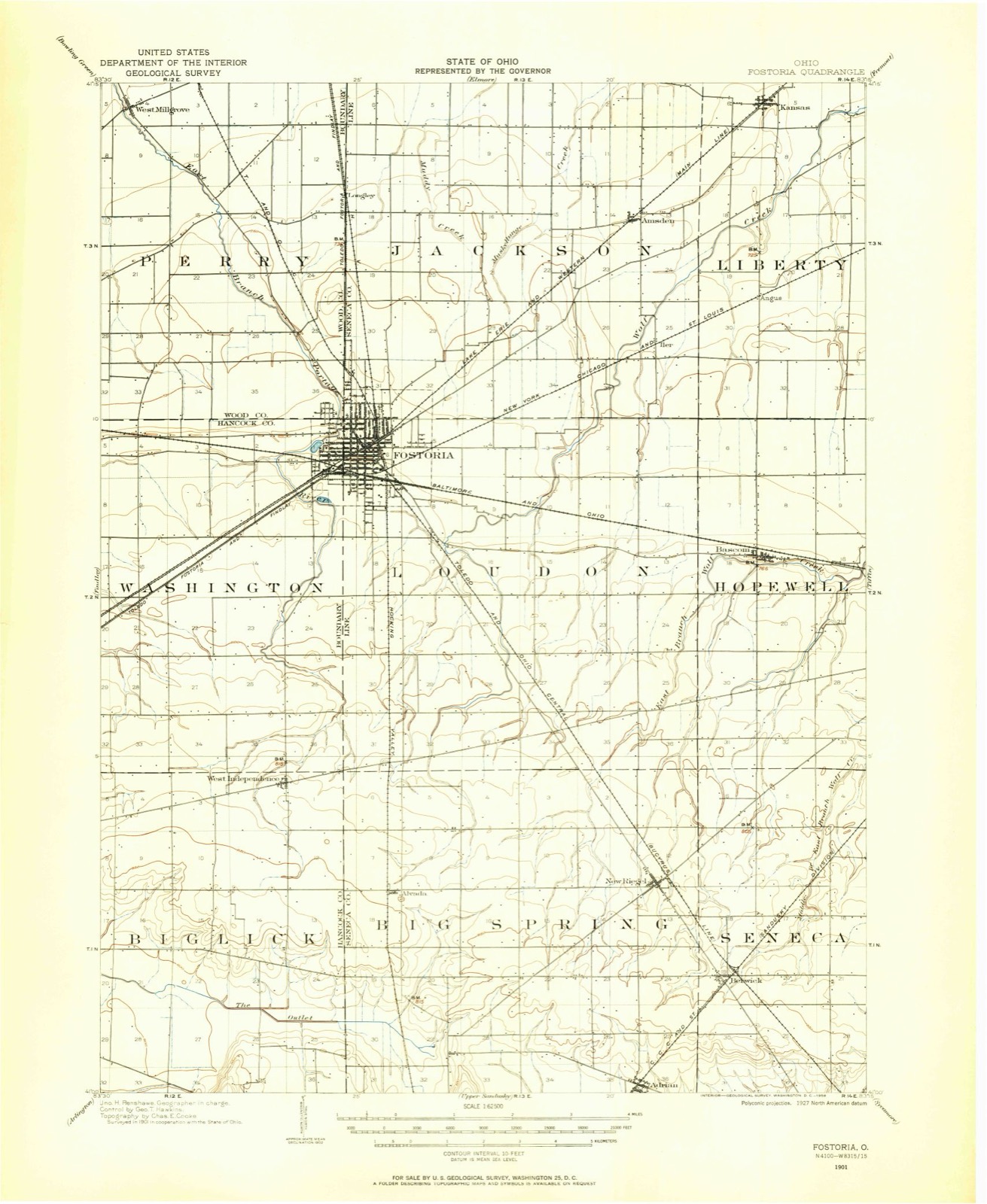Topographic sheet of Alvada, surveyed 1901
