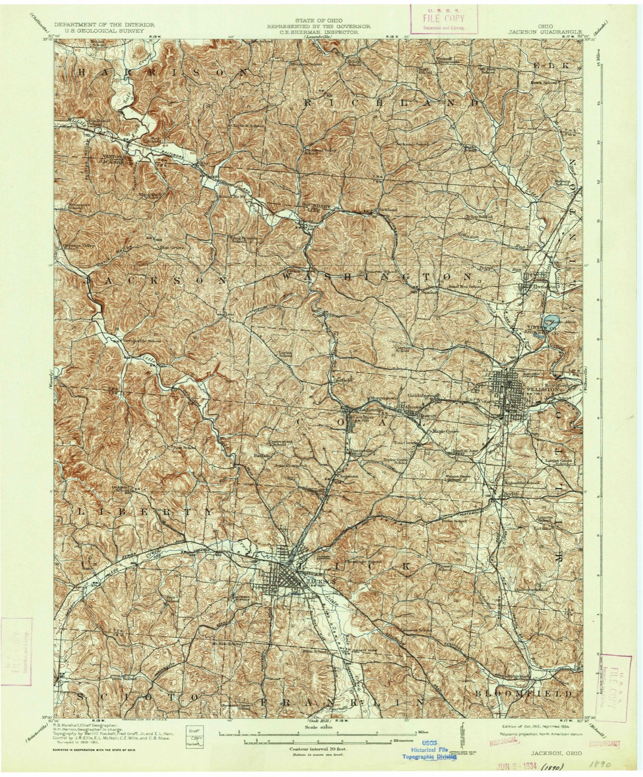 Topographic sheet of Comet, surveyed 1913