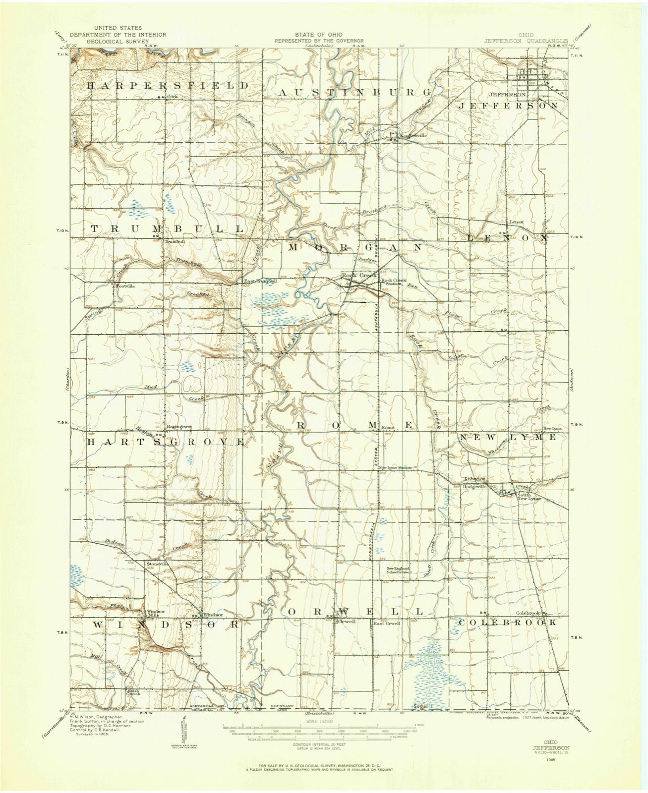 Topographic sheet of Eagleville, surveyed 1905
