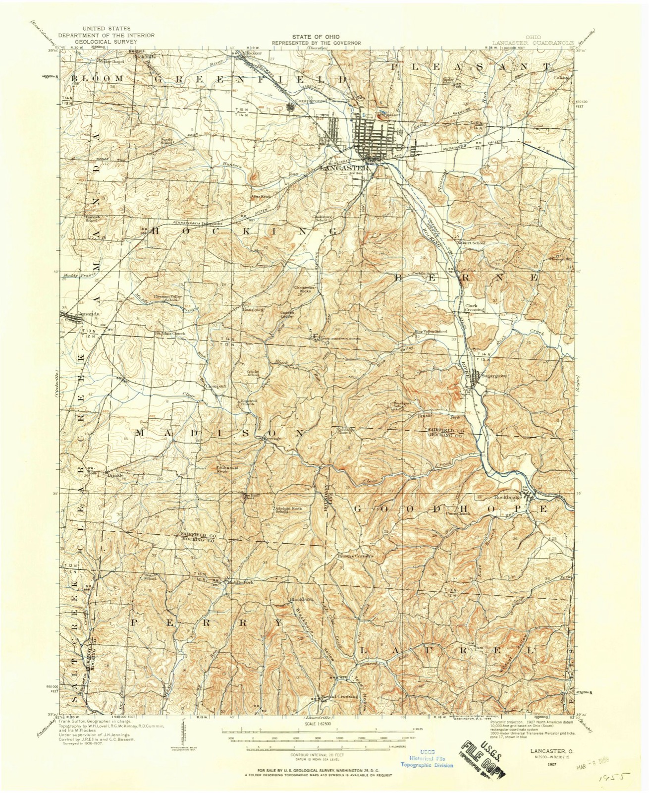 Topographic sheet of Colfax, surveyed 1907