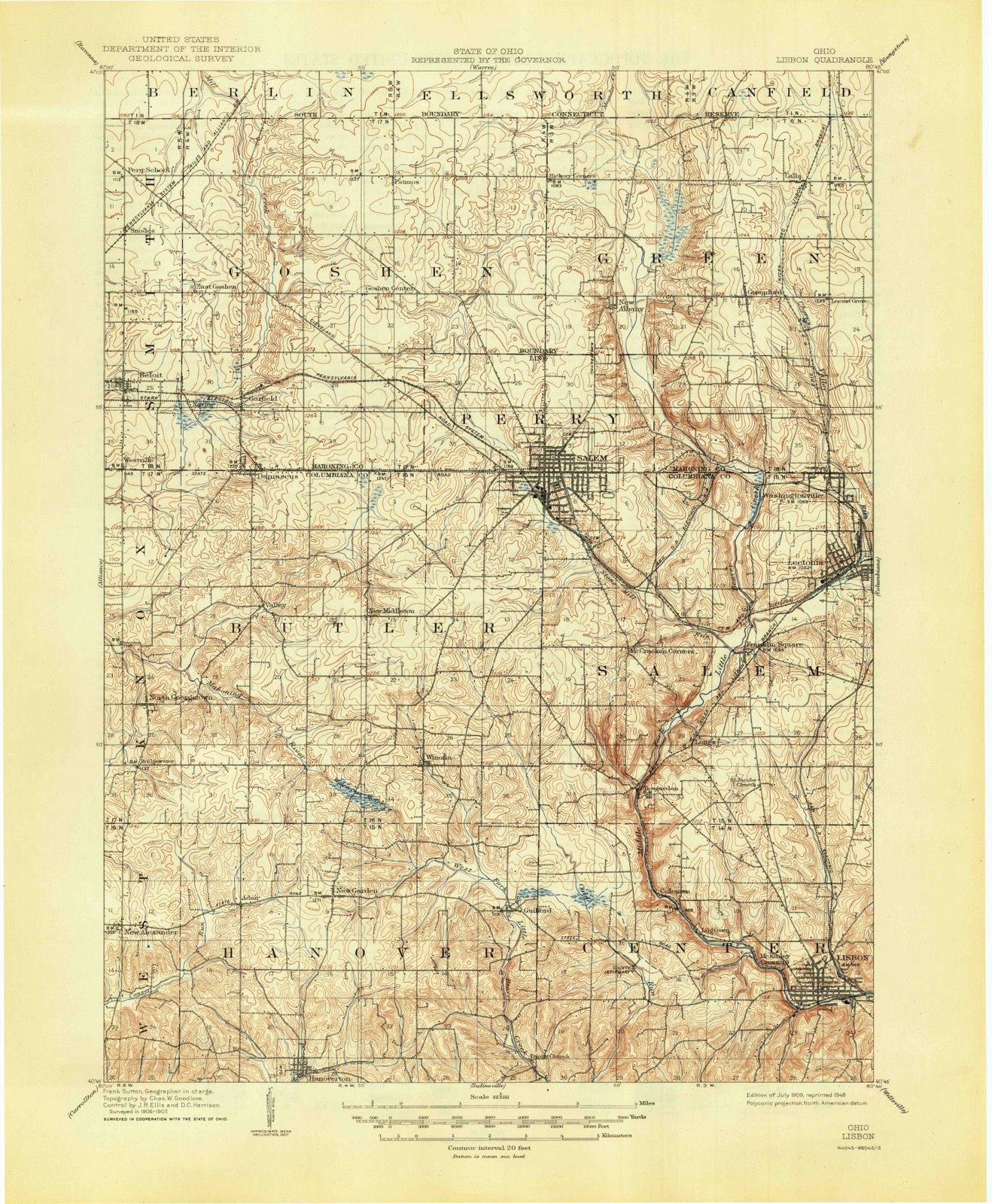 Topographic sheet of Damascus, surveyed 1909