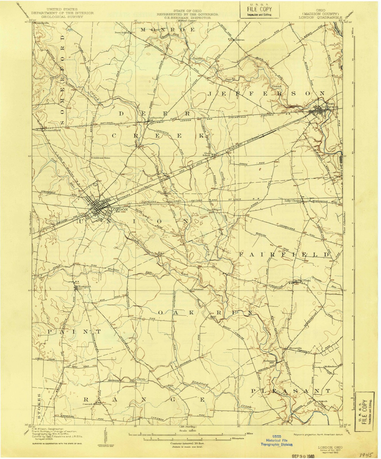 Topographic sheet of Big Plain, surveyed 1907