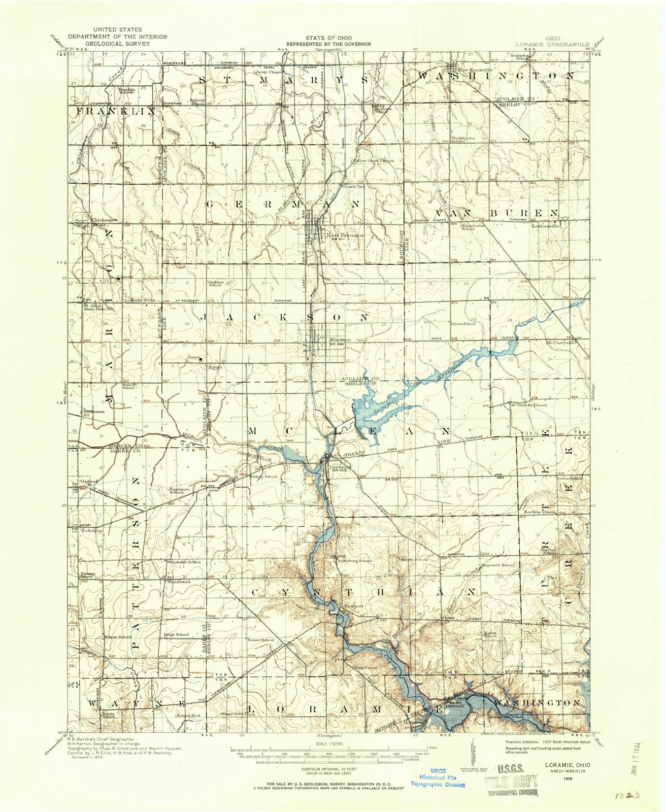 Topographic sheet of Saint Patrick, surveyed 1909