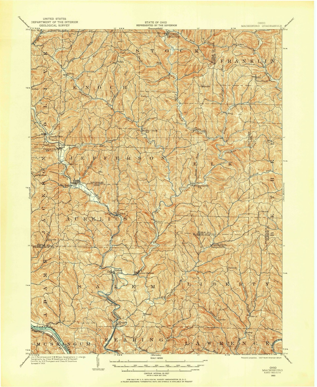 Topographic sheet of Elk, surveyed 1903