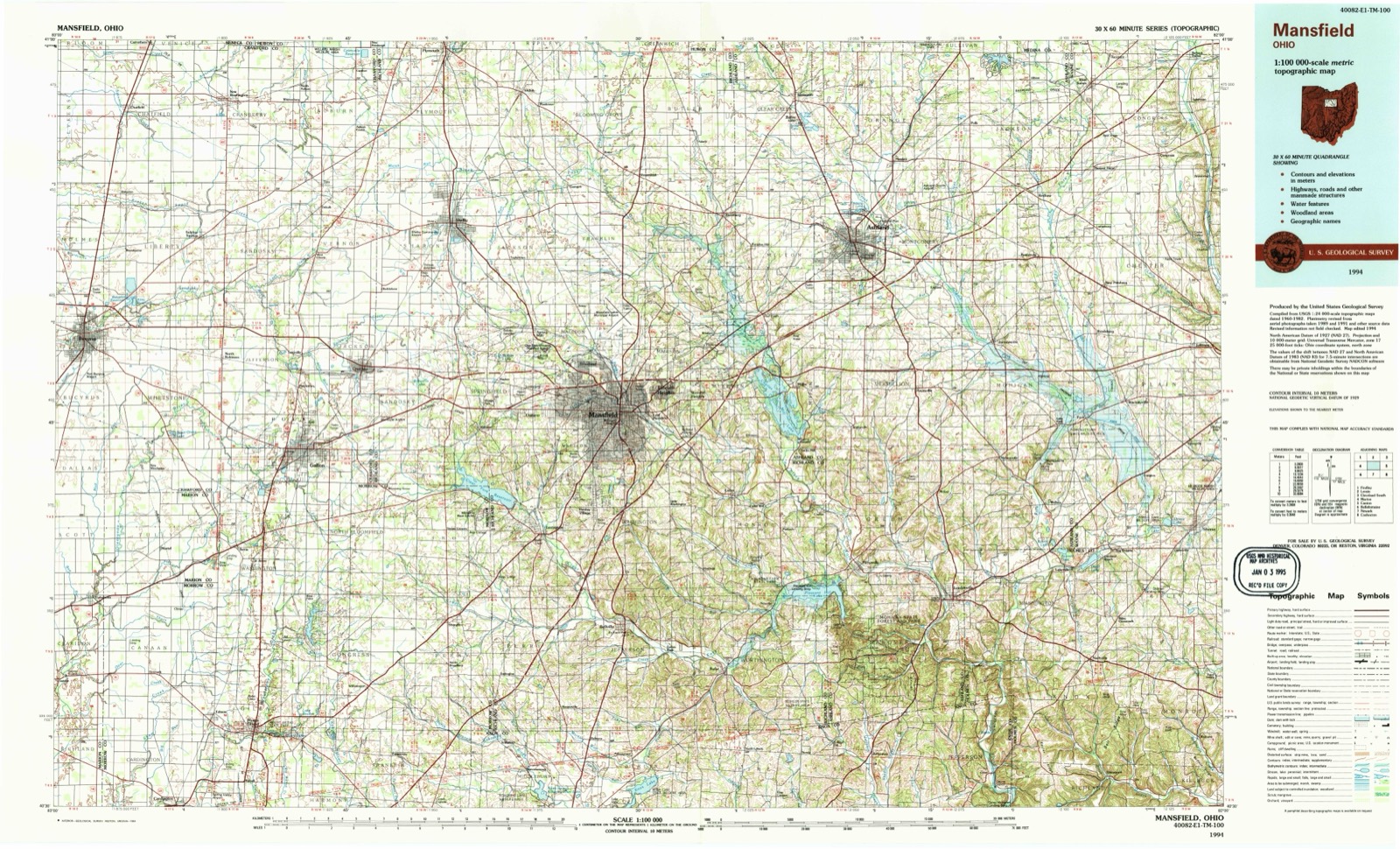 Topographic sheet of Armstrong, surveyed 1994