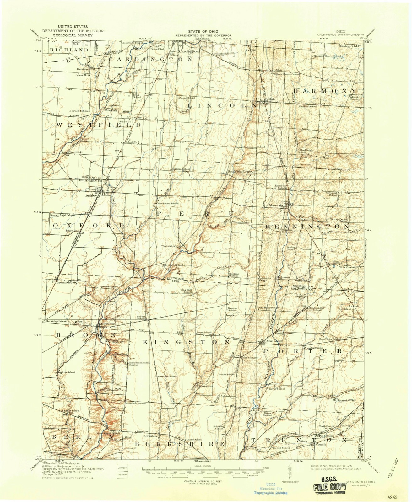 Topographic sheet of Condit, surveyed 1915