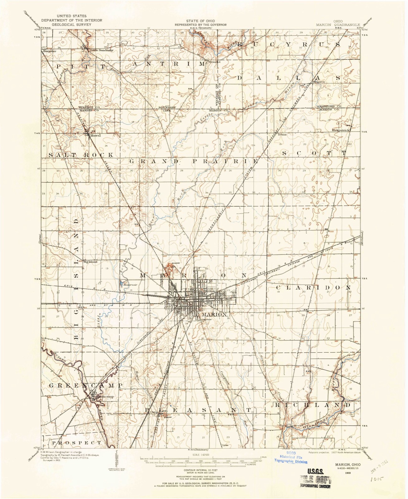 Topographic sheet of Eaglewood, surveyed 1903