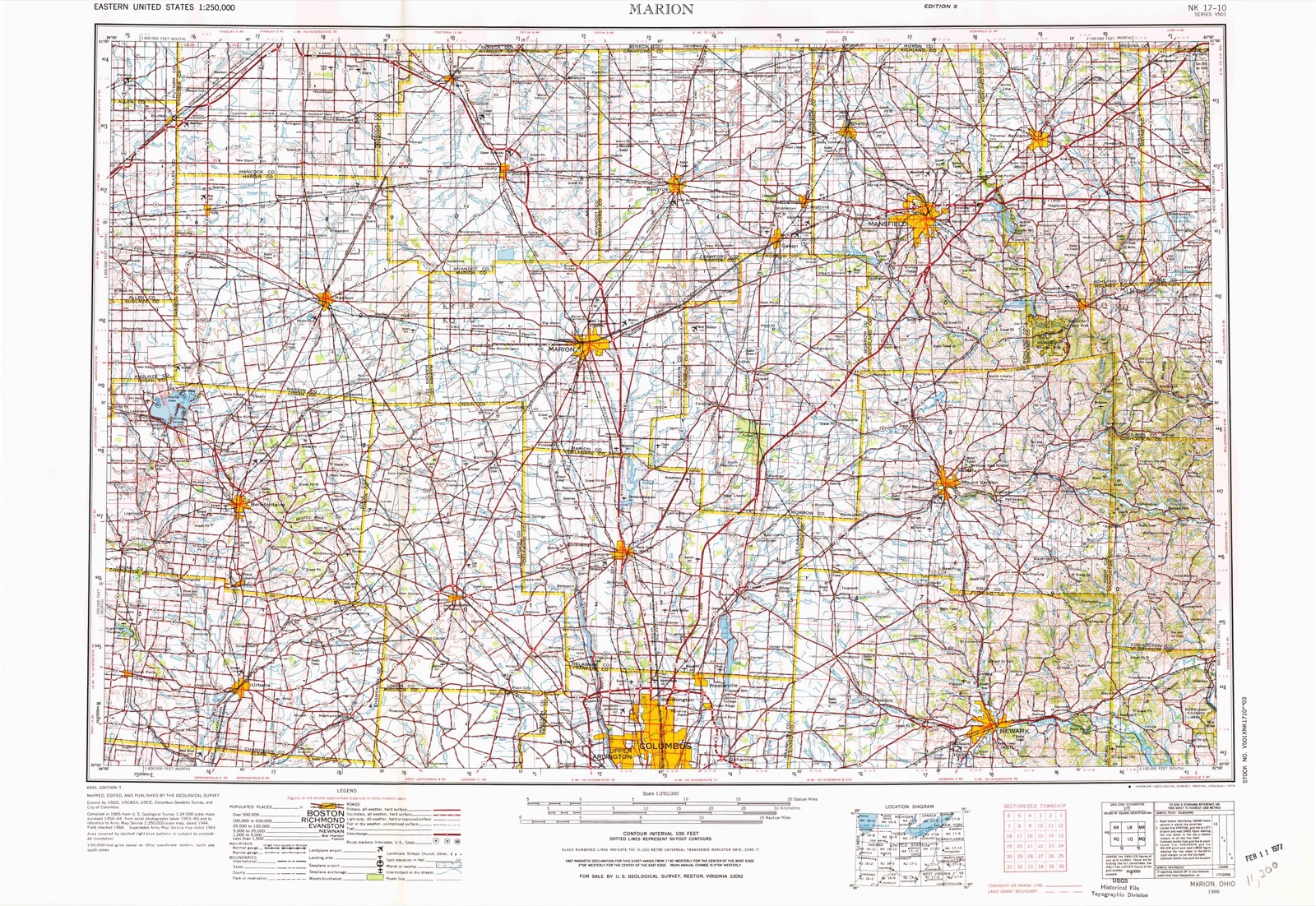 Topographic sheet of Appleton, surveyed 1966