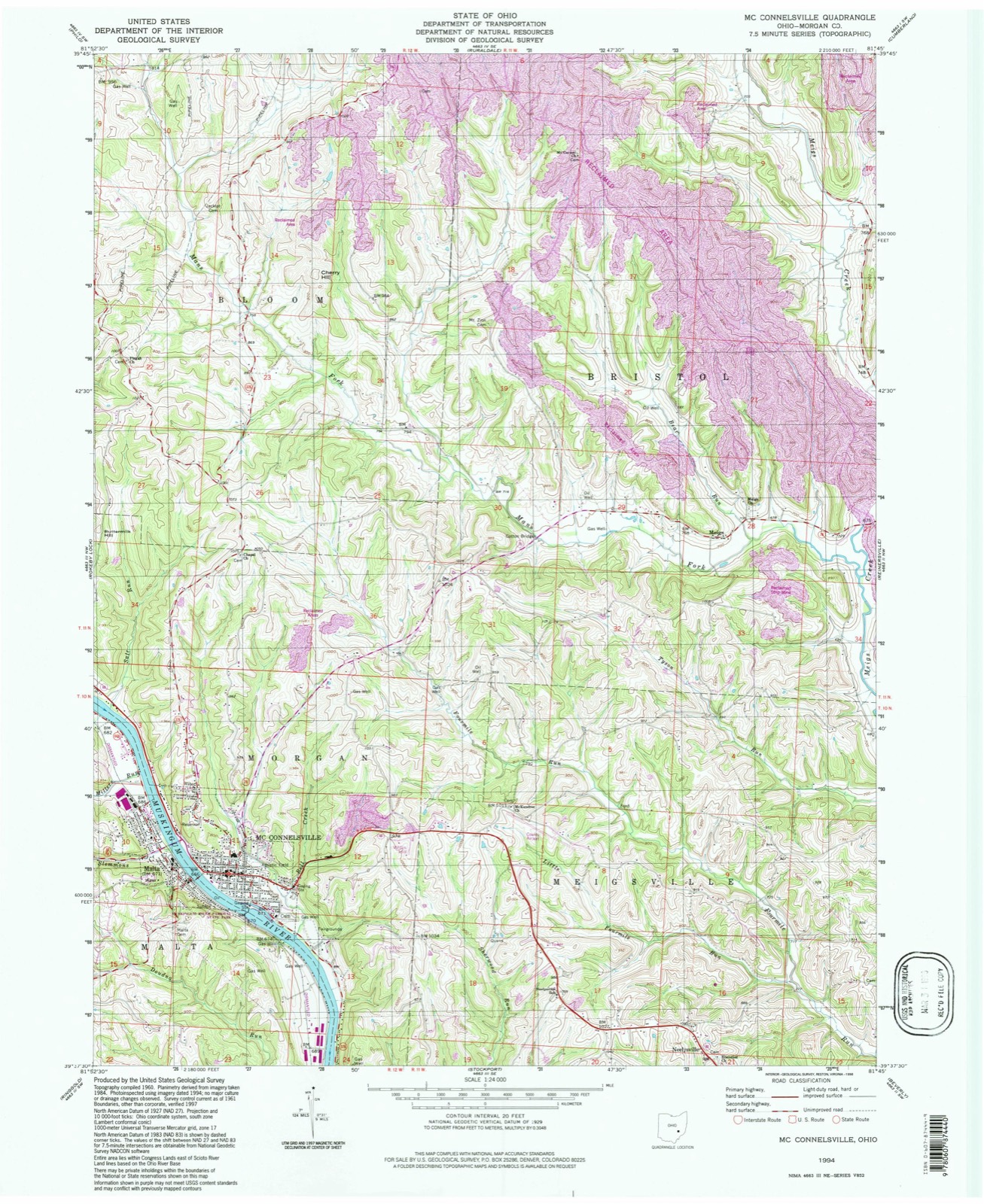 Topographic sheet of Cloud (historical), surveyed 1994