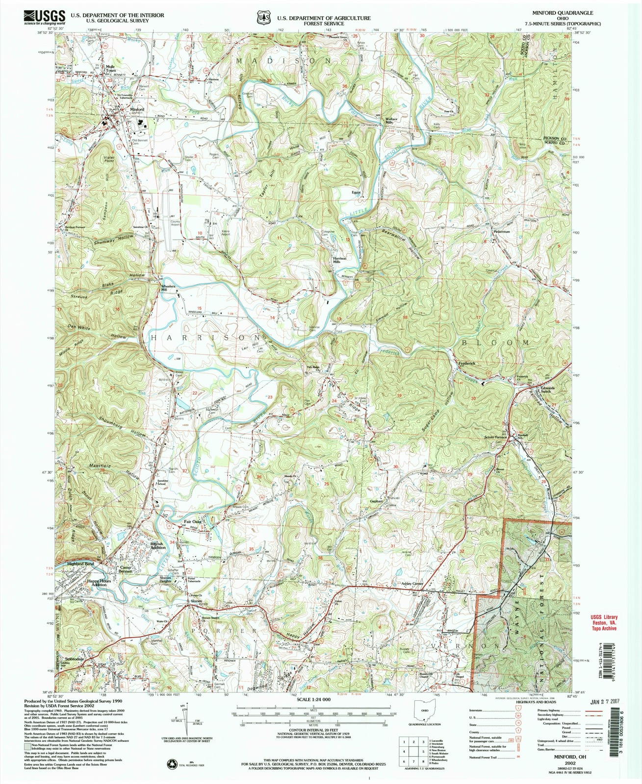 Topographic sheet of Camp Bennett, surveyed 2002