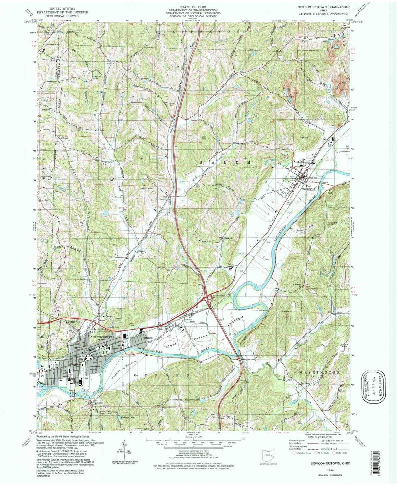 Topographic sheet of Coalport, surveyed 1994