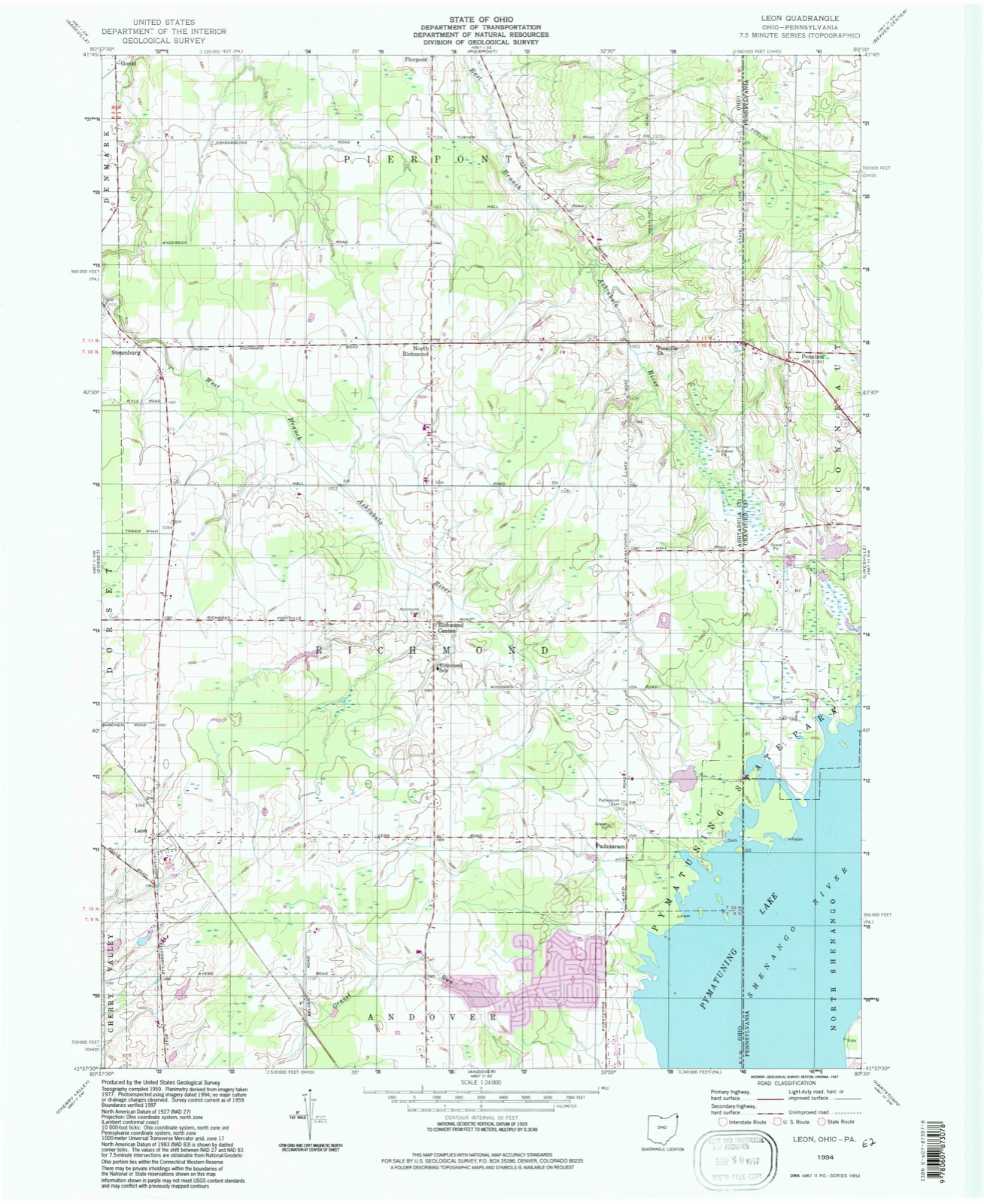 Topographic sheet of Leon, surveyed 1994