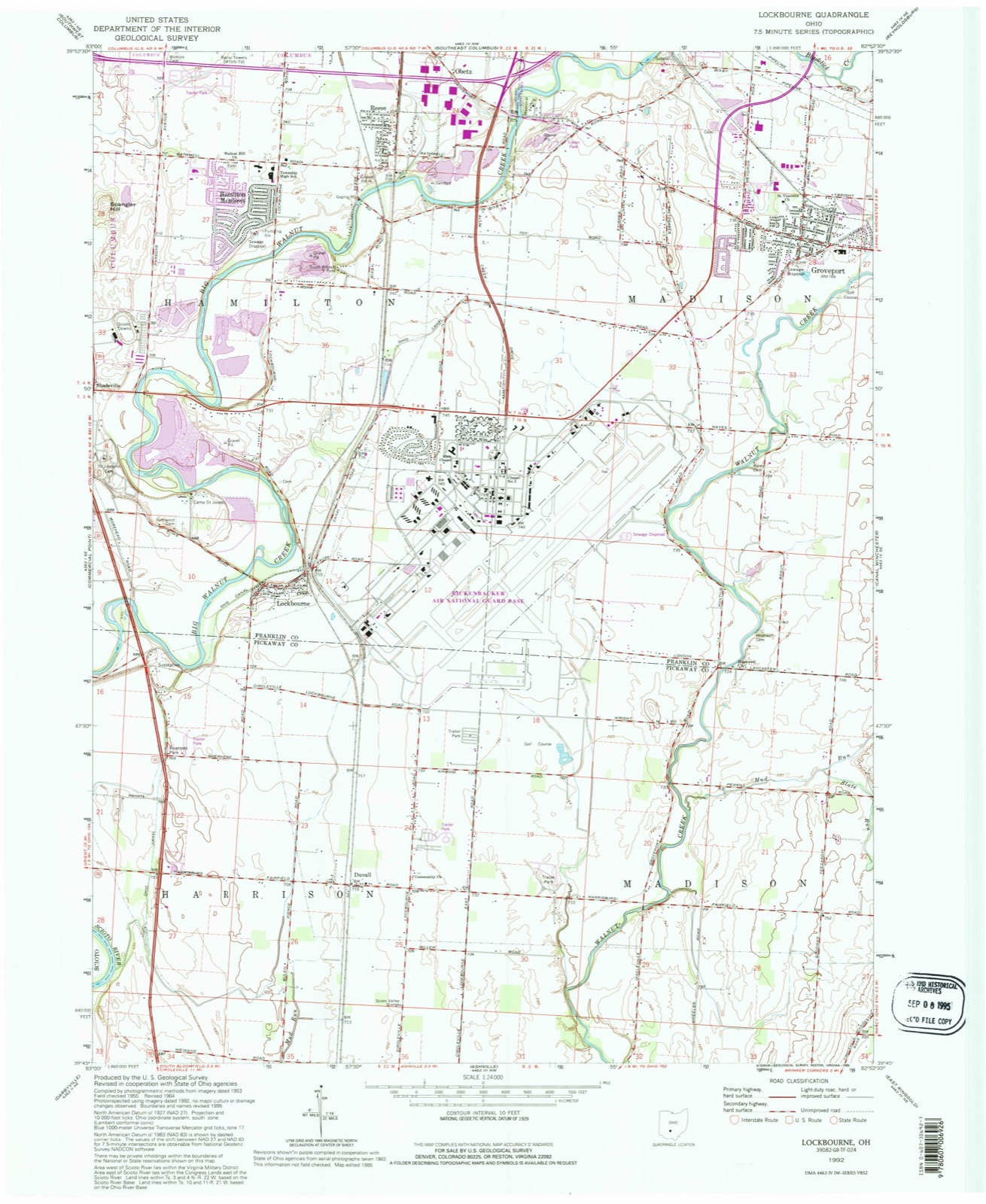 Topographic sheet of Duvall, surveyed 1992