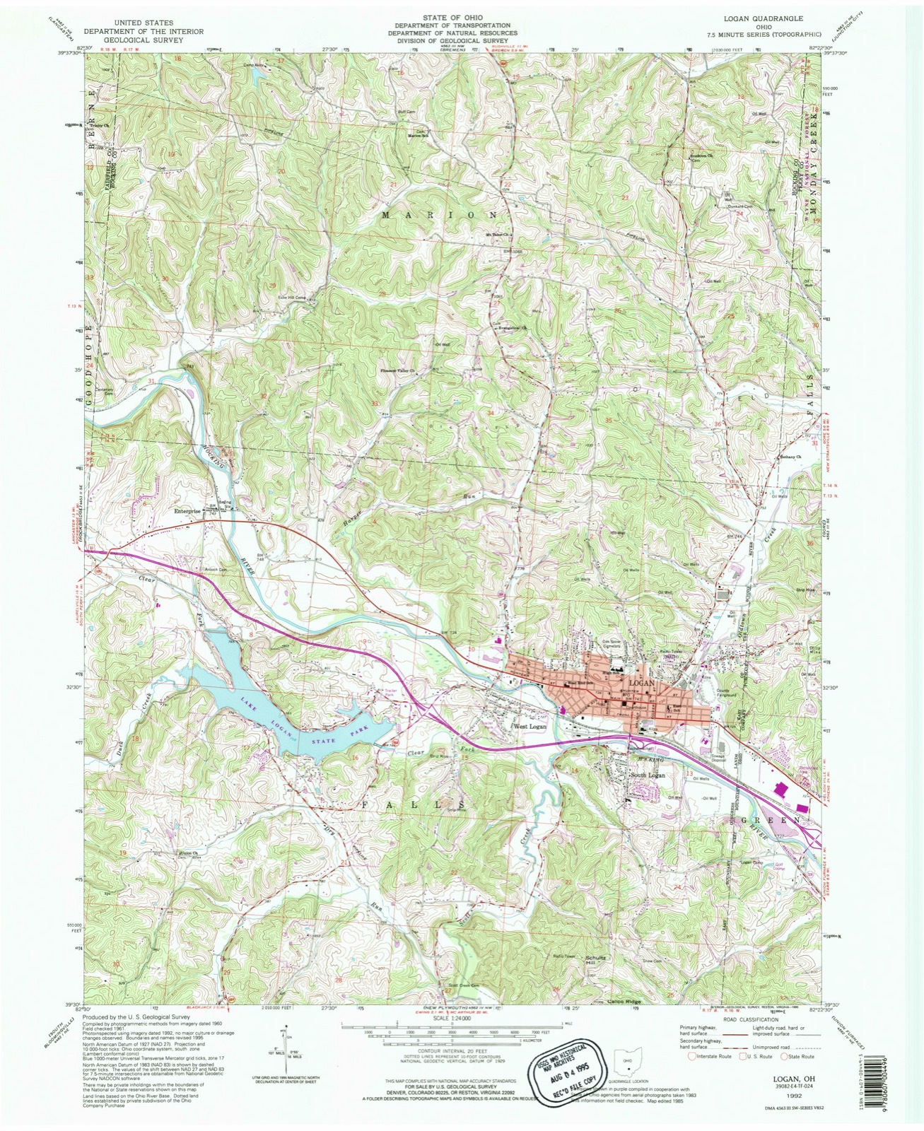 Topographic sheet of Logan, surveyed 1992